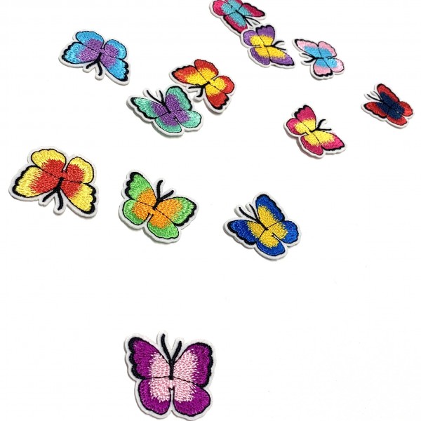 Bügel-Applikation Schmetterlinge 12 Stück, ca.40mm