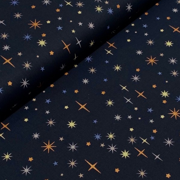 Weihnachtsstoff Sterne dunkelblau 100%BW