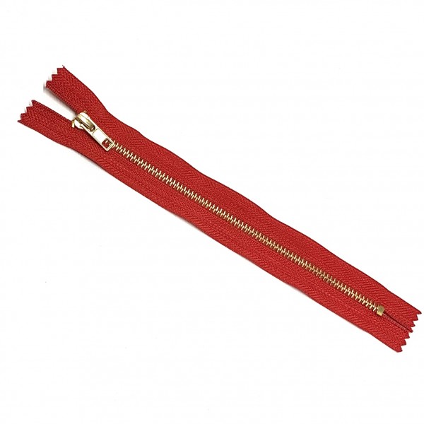 Reißverschluss ca.18cm rot-gold