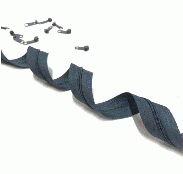 Endlosreißverschluss dunkelgrau(321), 3m mit 10 Zippern