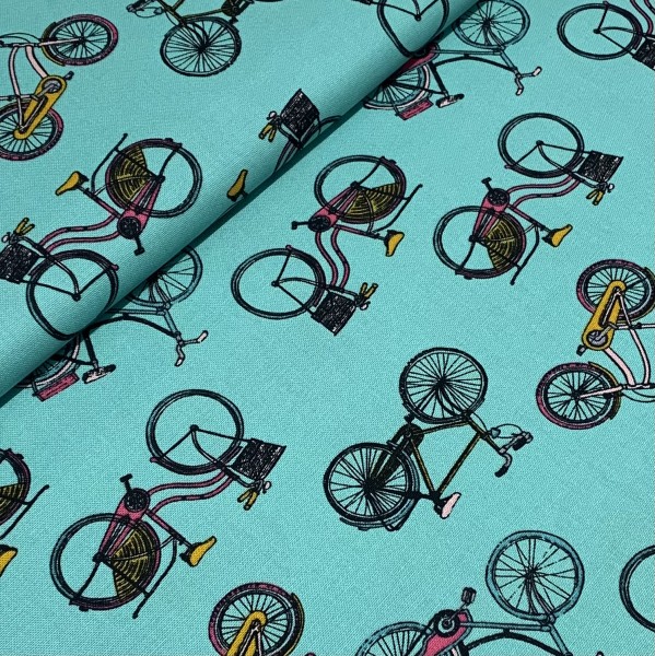 Canvas Fahrräder auf türkis