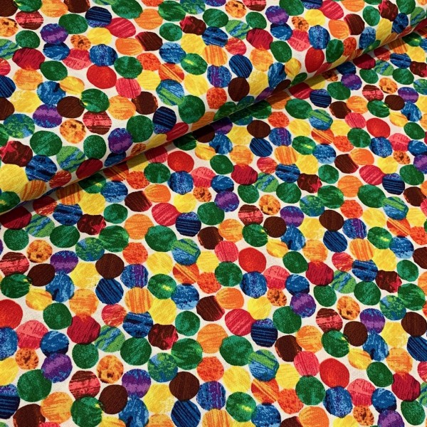 Patchworkstoff hungry caterpillar Dots , 110cm breit