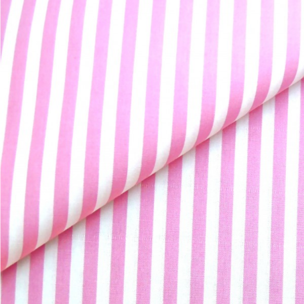 Baumwollwebware, Streifen rosa-weiß