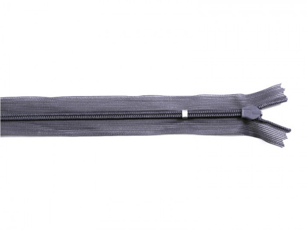 nahtverdeckter Reißverschluss, 25cm, verstellbar, dunkelgrau