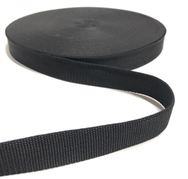 Gurtband Polypropylen schwarz, 25mm breit