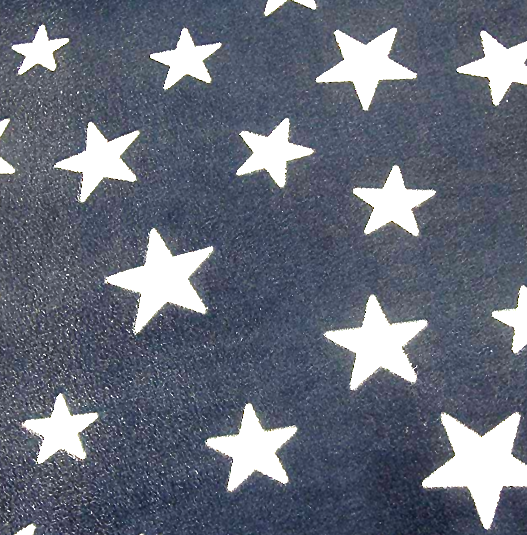 Microfleece Sterne dunkelblau-weiß, Wellnessfleece