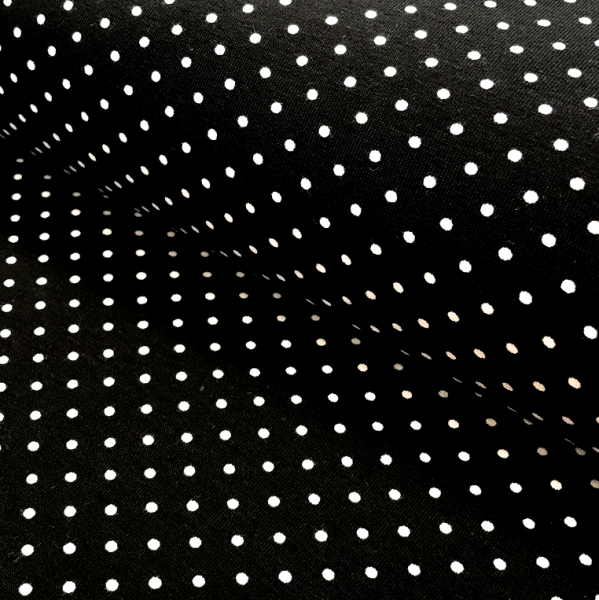Jersey Punkte schwarz-weiß 069 Motivgröße Punkt ca. 3mm
