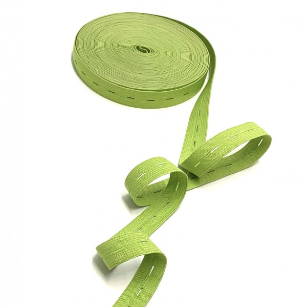 Knopfloch-Gummiband grün