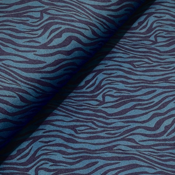 Zebra-Muster mittelblau-dunkelblau 100%BW