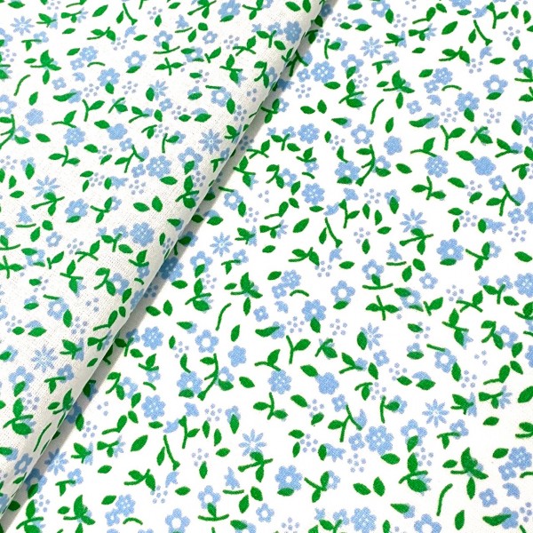 Streublume hellblau-grün auf weiß 100%BW