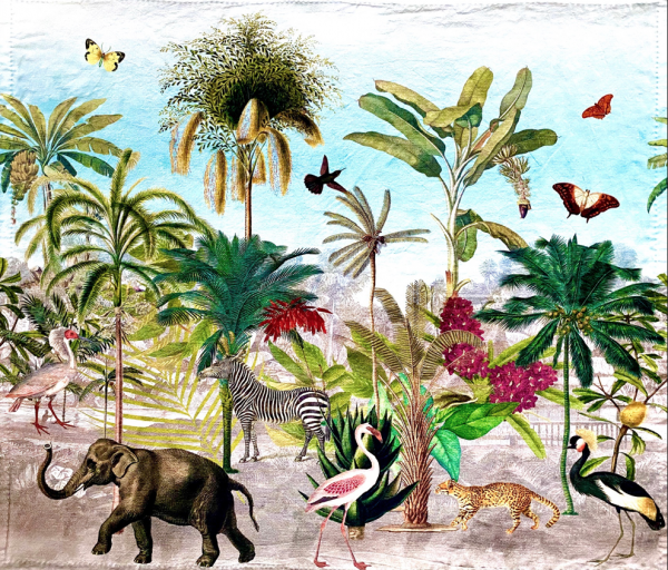 Rapport 120cm x 140cm "Wilde Tiere im Dschungel" Dekostoff