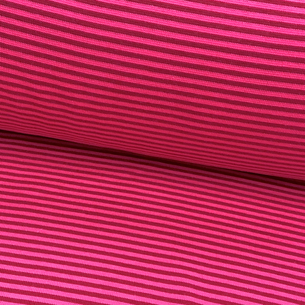 Bündchen-Schlauch Ringel pink-rot 19