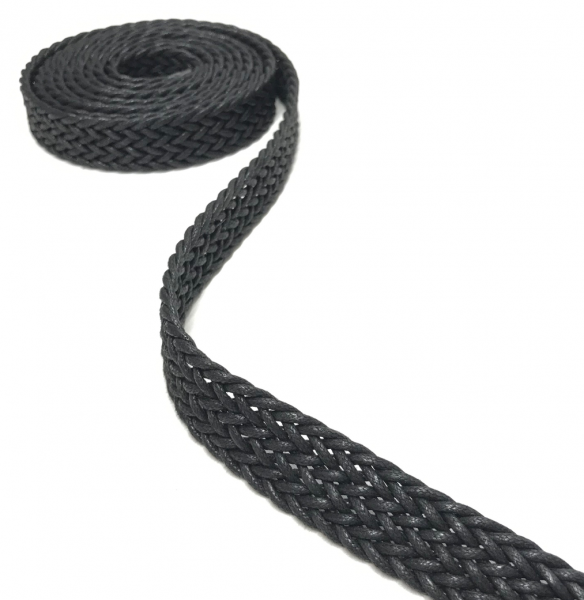Gurtband, geflochten, für Taschengriffe, Gürtel, Schlüsselbänder, usw. 2,5 cm breit schwarz