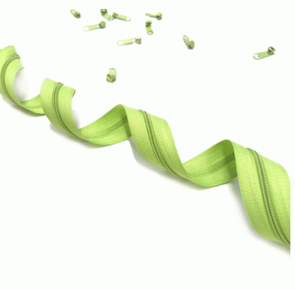 Endlosreißverschluss grün(234), 3m mit 10 Zippern