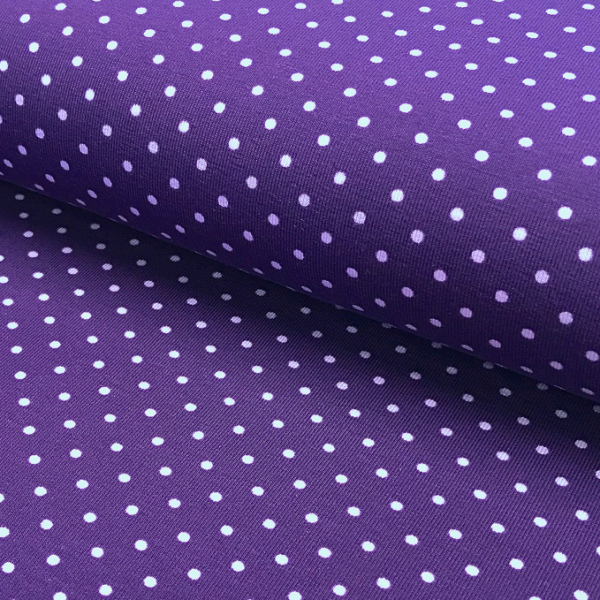 Jersey Punkte violett-flieder 044 Motivgröße Punkt ca. 3mm