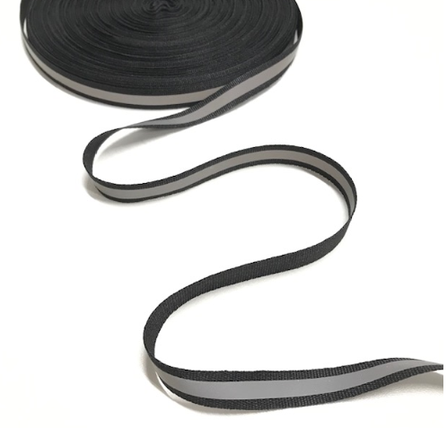 Reflektor-Ripsband in schwarz, 3m