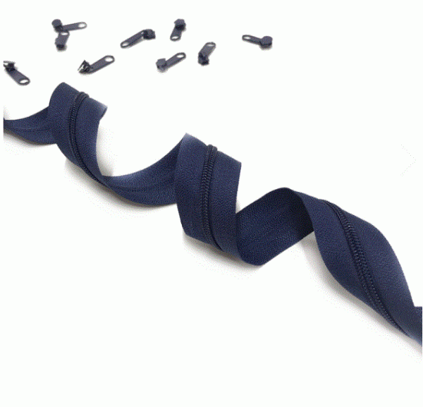 Endlosreißverschluss dunkelblau(330), 3m mit 10 Zippern
